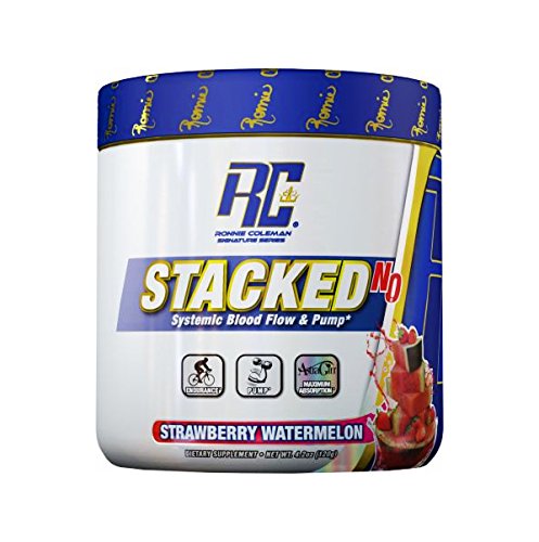 Ronnie Coleman Signature Series STACKED-no Powder, Stimulant Free Pre Workout Capsule for Natural Pumps and Extreme Vascularity, Strawberry Watermelon, 30 Servings