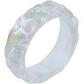 MMIUAEG Boho Colorful Chunky Sparkling Acrylic Resin Bangle Bracelet for Women Transparent Wristbands Wide Irregular Geometric Cuff Bangle Bracelet Statement Bracelets for Holiday