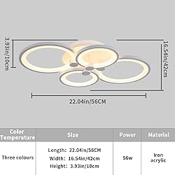 Jaycomey Modern LED Ceiling Light Fixture, Flush