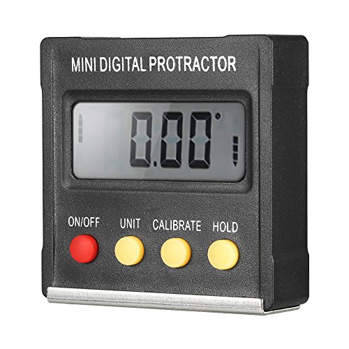 Level Meter, KKmoon Mini Digital Protractor Inclinometer Level Meter Bevel Gauge Angle Finder with 4 x 90 Degree Range + Magnetic Base for Miter Saw Woodworking DIY Automobile Test Repair