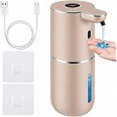 Automatic Soap Dispenser, Hand Soap Dispenser 12.8oz/380ml Smart Rechargeable, Liquid Soap Dispensers with 6-Level Touchless, Wall Mounted or Countertop Dish Soap Dispensing for Bathroom &amp; Kitchen