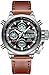 MEGALITH Mens Sports Watches Men Military Waterproof Big Face Analog Digital Designer Brown Leather Wrist Watch