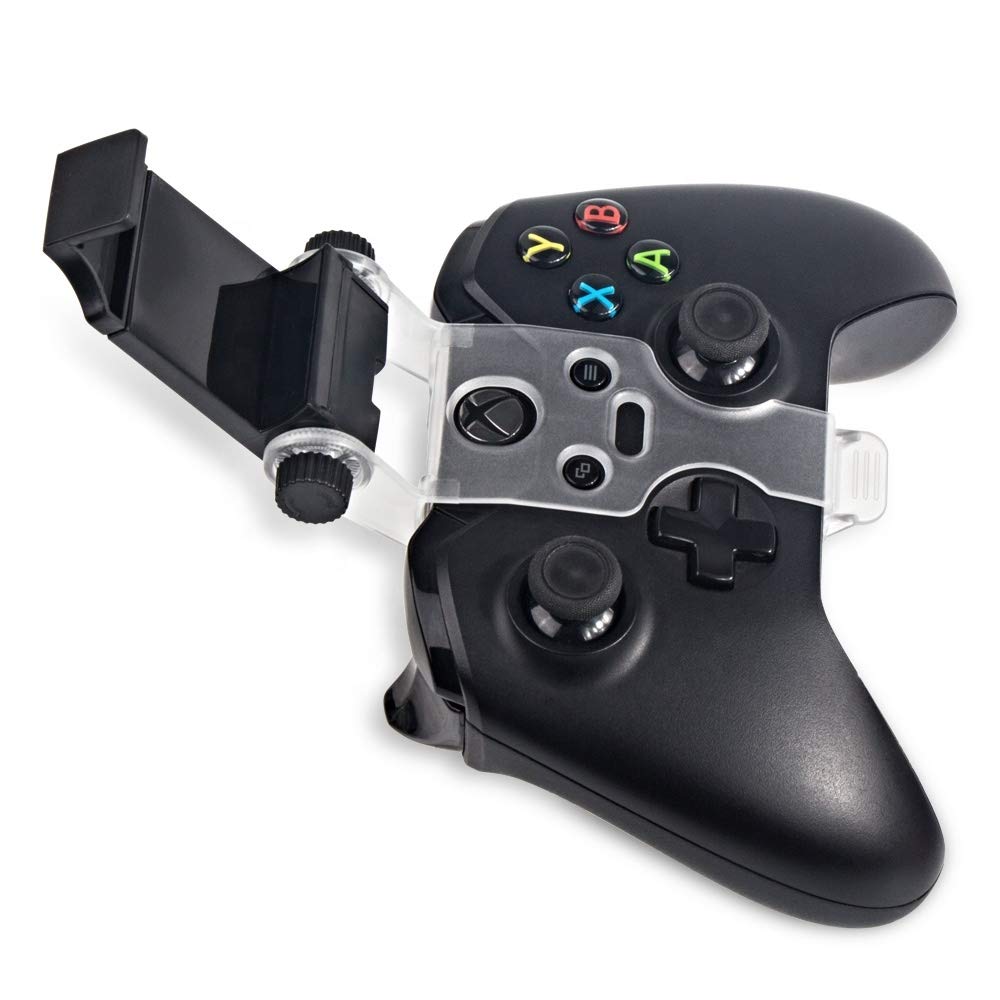 Gamepad Foldable Mobile Phone Holder Smartphone Clip Cellphone Clamp Compatible with Microsoft Xbox One/Xbox One S/Xbox One X Controllers, 1 Phone Holder and 2 Joystick Cap Analog Stick Cap Included