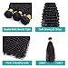 Brazilian Virgin Curly Bundles with Closure Wet and Wavy Human Hair Weave Bundles 8A 100% Unprocessed Kinky Curly Bundles with 4x4 Lace Closure Natural Color(10 10 10 10+10 Free Part,50g/Bundle) …