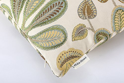 image for Set of 2 Mika Home Jacquard Tropical Leaf Pattern Throw Pillow Covers 
