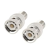 uxcell BNC Male Connector to F Type Female Jack TV Adapter RF Coax Connector 2 Pcs