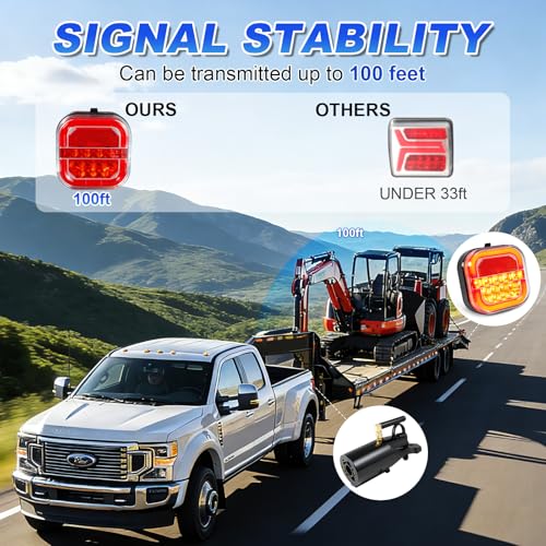 Agrieyes Halo Wireless Trailer Lights, 2 Mounting Options Magnetic Trailer Light for Towing, Portable LED Tow Lights Kit for Trucks, Boat, RV Amber