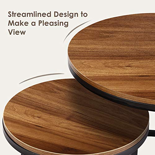 image for amzdeal Coffee Table for Living Room, Set of 2 Nesting Side Coffee Tab