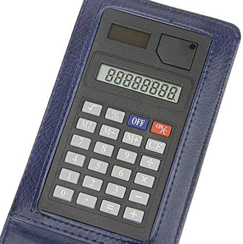 IPENNY Leather Memo Book with Calculator A7 Pocket Notebook Cover Jotter Organizer Lined Memo Pad Holder Business Writing Pad - Image 3