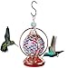 Lily's Home Mosaic Glass Hanging Hummingbird Feeder with Hanging Hook, Pink and Purple, 20 Ounce