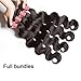 Longqi Brazilian Hair Body Wave 3 Bundles Real Human Hair Extensions 95-100g/pc (8inch 10inch 12inch, Natural Color)