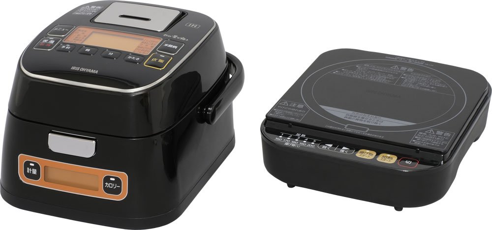 IRIS OHYAMA IH Jar Rice Cooker (3Go) (Measurement Cooking & Calorie Calculation Function) RC-IA31-B (BLACK)【Japan Domestic genuine products】