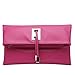 abshoo Women Clutch Purse Evening Faux Leather Clutch Bags (Rose Red)