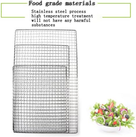 FHGJ Portable Stainless Steel Grill Basket with Removable Wooden Handle