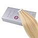 Moresoo 14 Inch Tape in Highlighted Hair Extensions Human Hair Color #16 Golden Blonde Highlighted #22 Blonde 50g Remy Human Hair Extensions Tape in 20PCS Per Package