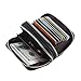 IDEAWIN Geniune Leather RFID Blocking Double Zipper Accordion style Card Wallet with ID Window Gift Box