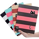KitMax (TM) Pack of 4 Pcs Candy Color Love Happy Cat Print Portable Record Book Writing Journal Personalized Travel Diary Notebook Gift for Students Children, Style May Vary
