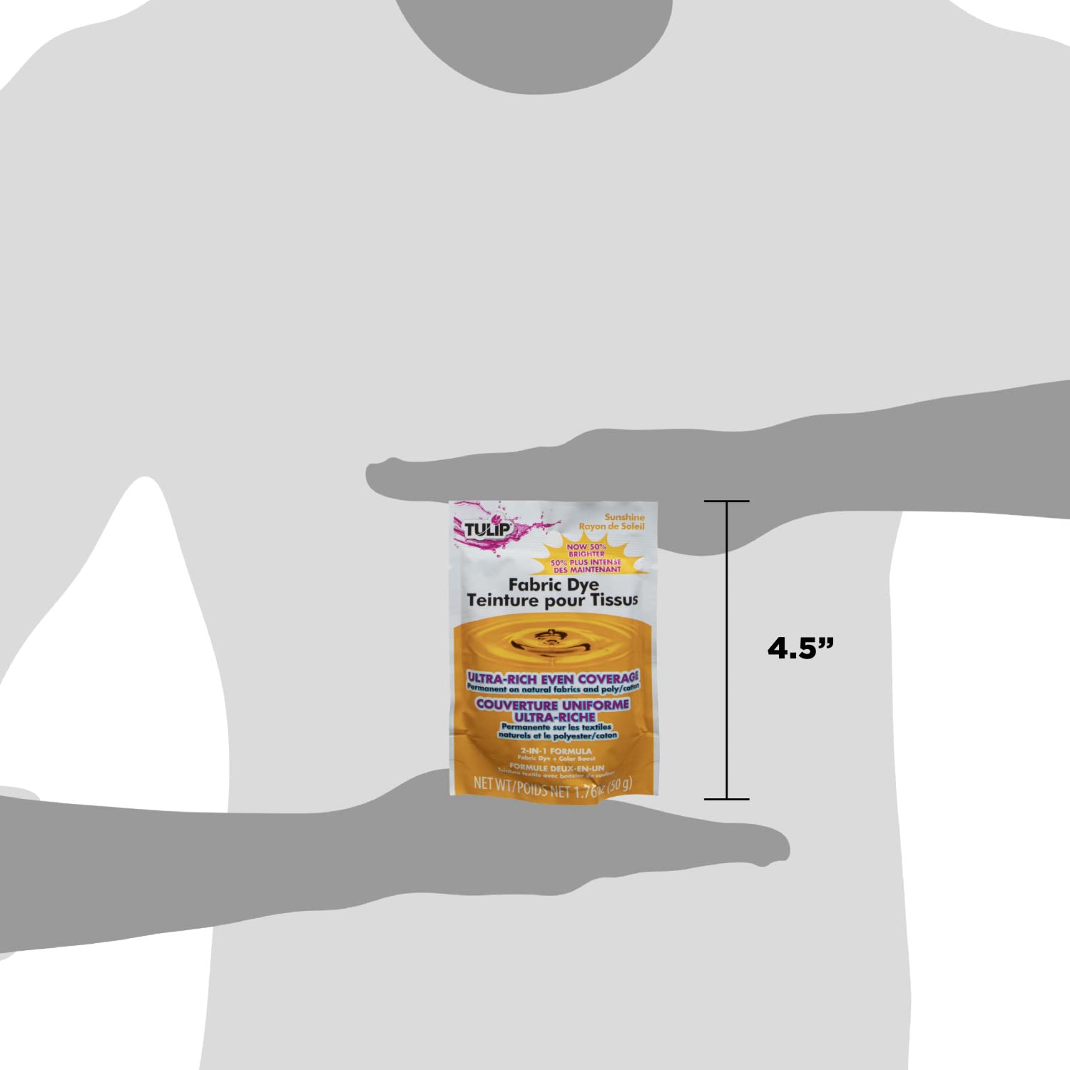 Tulip Permanent Fabric Dye Powder, Hot Dye Method for Vibrancy, Long-Lasting Color, Sunshine Yellow