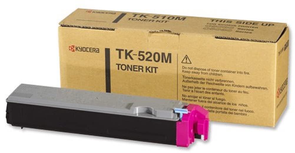 Kyocera TK-520 M Toner Magenta, Original Premium Printer Cartridge 1T02HJBEU0 for FS-C5015N