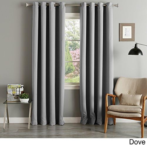 Aurora Home Silvertone Grommet Top Thermal Insulated Blackout Curtain Panel Pair Grey 52 x 108 108 Inches