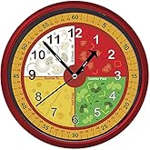 Amazon.com: WISE HEDGEHOG Telling Time Teaching Clock, 12 inch Silent ...