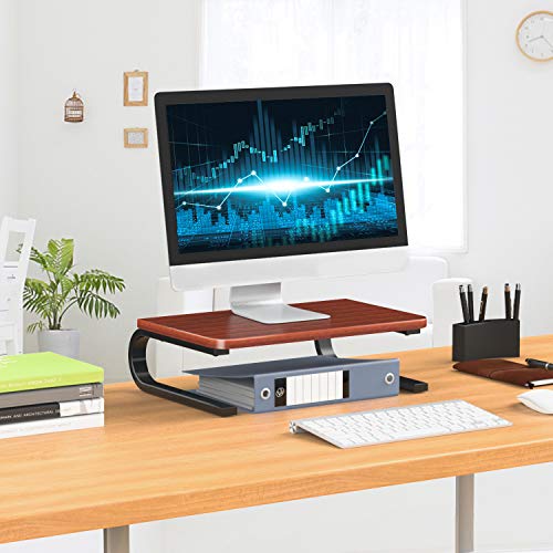 image for Wood Monitor Stand - Computer Monitor Stand Riser with 14.5 Inch Wood 