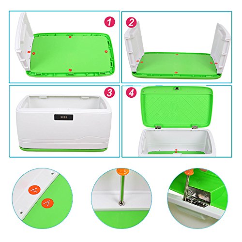 heneng Locking Combination Medicine Box Child Proof Storage Container, Size 17.5 x 10.4 x 9.6 Inch, 34-Quart/32L Need Assembled