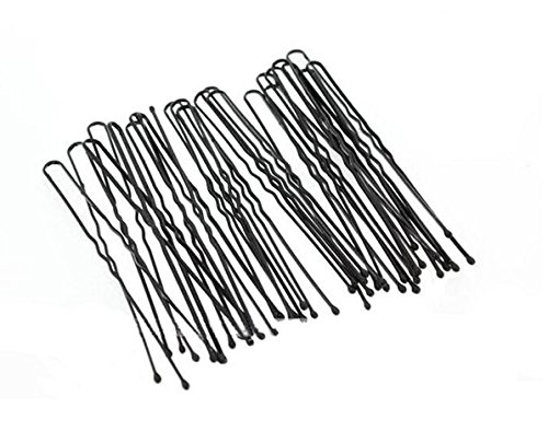40PCS Lady Women Girls Black 2.75" Bobby Pins U Shape French Twist Hair Pins for Updo Hairstyles Buns Hair Extensions Wigs Classic Hair Accessory