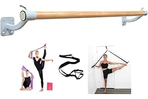 LeStage Wall Mounted Ballet Barre with Door Leg Stretcher and Premium Body Sculpting Band. for Home, Studio, Pilates, Stretching, Dance, Fitness. Smooth Surface, No Wobble.
