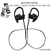 Bluetooth Sport Headphones with Mic offered by PHI Sports & Outdoors. High Definition Sound with Bass, Noise Cancelling, IPX4 Sweatproof, Secure Fit, & 6-8 Hrs Playtime. Carrying Case Included(Black)