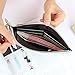 YALUXE Women's Large Genuine Leather Zipper Pocket Purse Clutch Wallet with Wrist Strap Fit Iphone7s Plus Silver-Tone