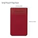 Sinjimoru Secure Card Holder for Back of Phone, Stretchy Fabric Cell Phone Wallet Stick On Credit Card Case for iPhone & Android. Sinji Pouch Flap Red