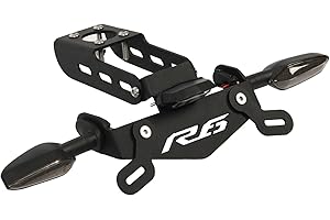 FTQYZDP Tail Tidy Kit for YZF-R6 2006-2022 Fender Eliminator Kit equipped Foldable​ License Plate Holder, License Plate Light, PLUG&PLAY Turn Signal Lights (Foldable​)