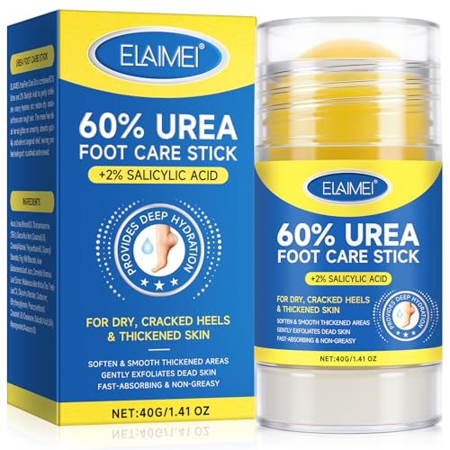 Urea Cream 60 Percent Foot Cream with 2 Percent Salicylic Acid for Dry Cracked Heels and Feet,Deep Hydration,Soften & Smooth Thickened Areas,Exfoliates Dead Skin,Fast-Absorbing1.41OZ