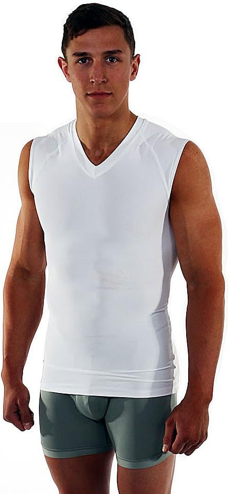 Gynecomastia/Man Boob Compression Undershirt with Max-Fit Instant Chest Slimming