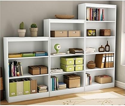 Amazon Com South Shore 3 Piece Bookcase Set In Pure White Furniture Decor
