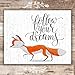Fox Wall Art Prints (Set of 4) - Unframed - 8x10s | Woodland Nursery Decor | Room Decor Aesthetic | Farmhouse Decor | Living Room Decor for Animal Lovers