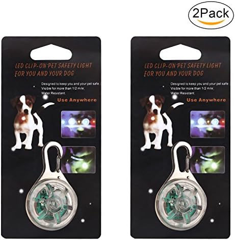 Top Munster Waterproof SpotLit Cat / dog Collar Light,LED Pet Safety Light Luminous Pendant for Outdoor Safety 2 Pcs white+multicolor