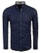 COOFANDY Men's Business Stylish Slim Fit Long Sleeve Casual Dress Shirt,Navy Blue,Small