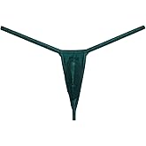 OROCOJUCO Men Border Mini Thong Drawing Pouch T-back Shiny Spandex Micro Bikini Underwear