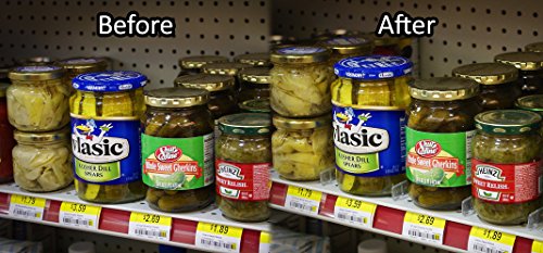 Clear Plastic Gondola Shelf Dividers, Universal Fits All Gondola Shelving up to 24" D - 10 Pack