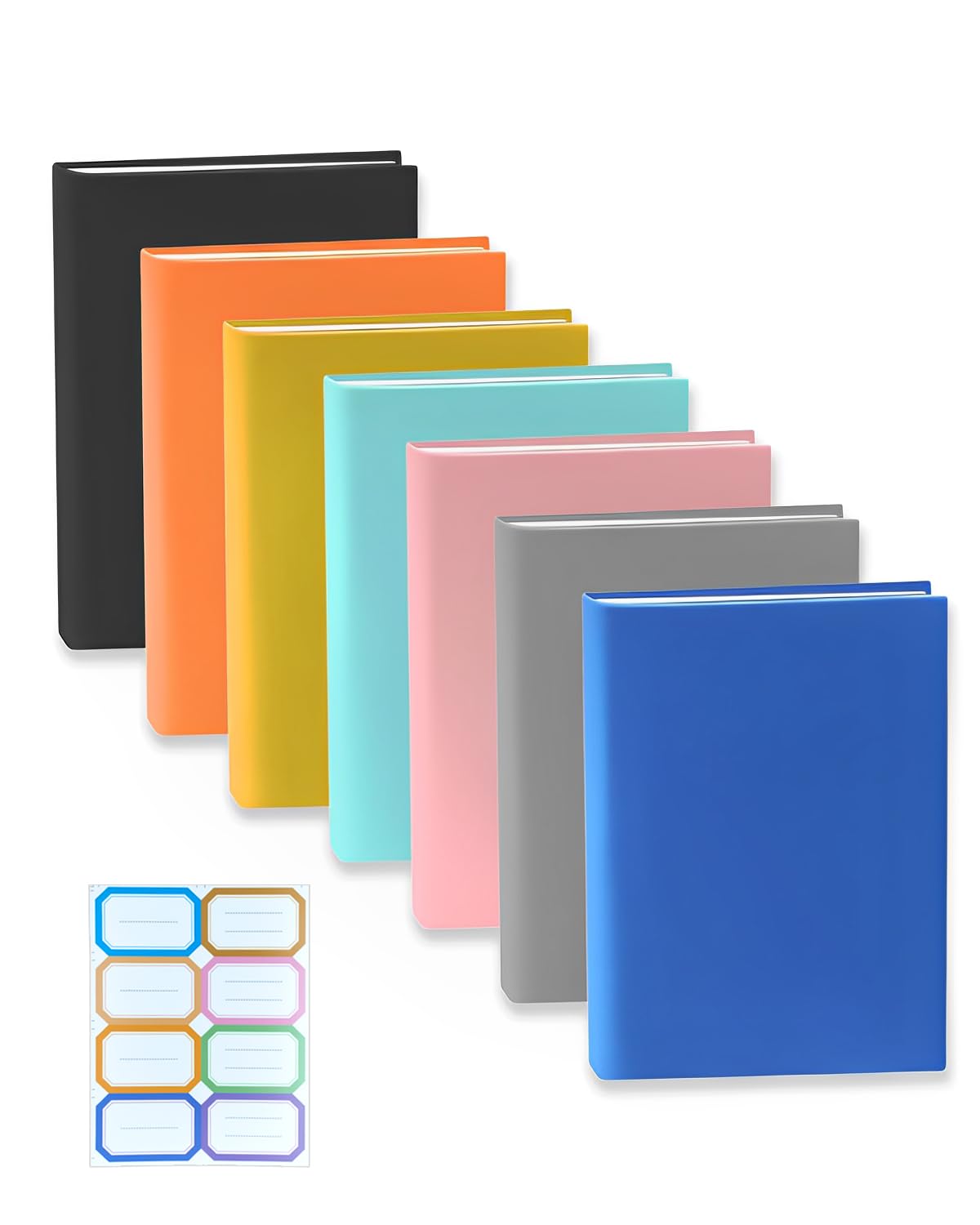 Photo 1 of 9x11 Inch Jumbo Book Covers 7 Pack (7 Colors) - Stretchable, Washable & Reusable Protective Covers for Hardcover Textbooks, Fits Up to 9.5”X11.5”