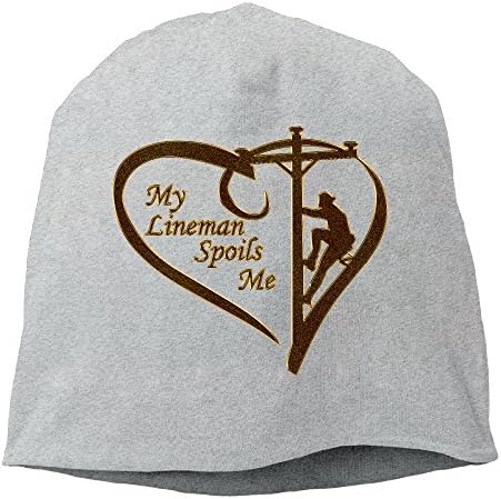 XVintageSkullCap My Lineman Spoils Me Women/Men Wool Hat Soft Stretch Beanies Skull Cap Unisex