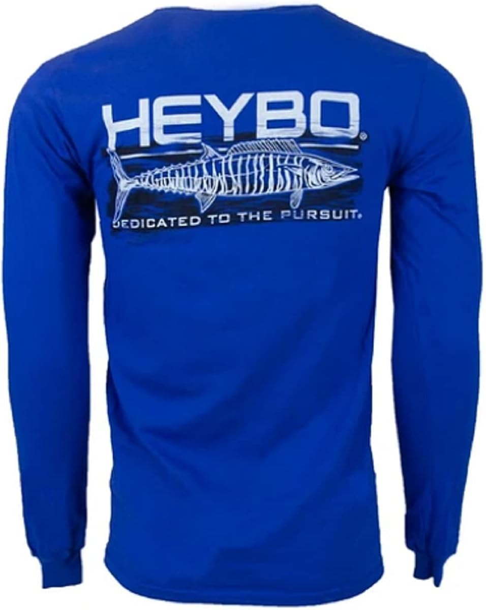 Heybo Hooty Hoo Mens Long Sleeve TShirt (Deep Blue, Small