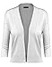 BH B.I.L.Y USA Women's Classic Open Front Cropped Cardigan White Large