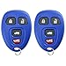 KeylessOption Keyless Entry Remote Control Car Key Fob Replacement for 15252034 -Blue (Pack of 2)