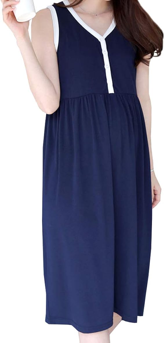 Amazon Co Jp ネイビー マタニティ ワンピース パジャマ 授乳服 授乳口 部屋着 ルームウェア 入院着 春 夏 春夏 産前産後 大きいサイズ トレーナー ワンピ プレゼント 出産祝い 産前産後 ママ おでかけ お宮参り 服 ファッション小物