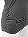 Made By Johnny MBJ WT1036 Womens V Neck 3/4 Sleeve Dolman Top with Side Shirring L Heather_Charcoal