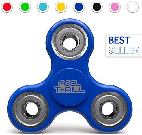 Premium Blue Feel Thrill Stress Relieve Fidget Spinner Toy - Made Of Plastic - Perfect For Kids &amp; Adults - Ideal For People With OCD, ADHD &amp; Autism