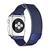 HILIMNY Compatible for Apple Watch Band 38mm 40mm 42mm 44mm, Stainless Steel Mesh Milanese Sport Wristband Loop with Adjustable Magnet Clasp for iWatch Series 1/2/3/4,Blue